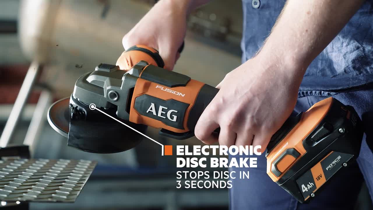 AEG 18伏特 FUSION 125mm 拨动开关角磨机